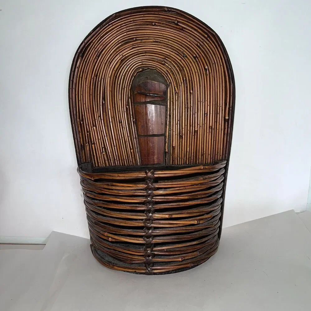 Hanging Rattan Bamboo Letter /Accesorry Holder Entryway Decor Foyer Key Holder